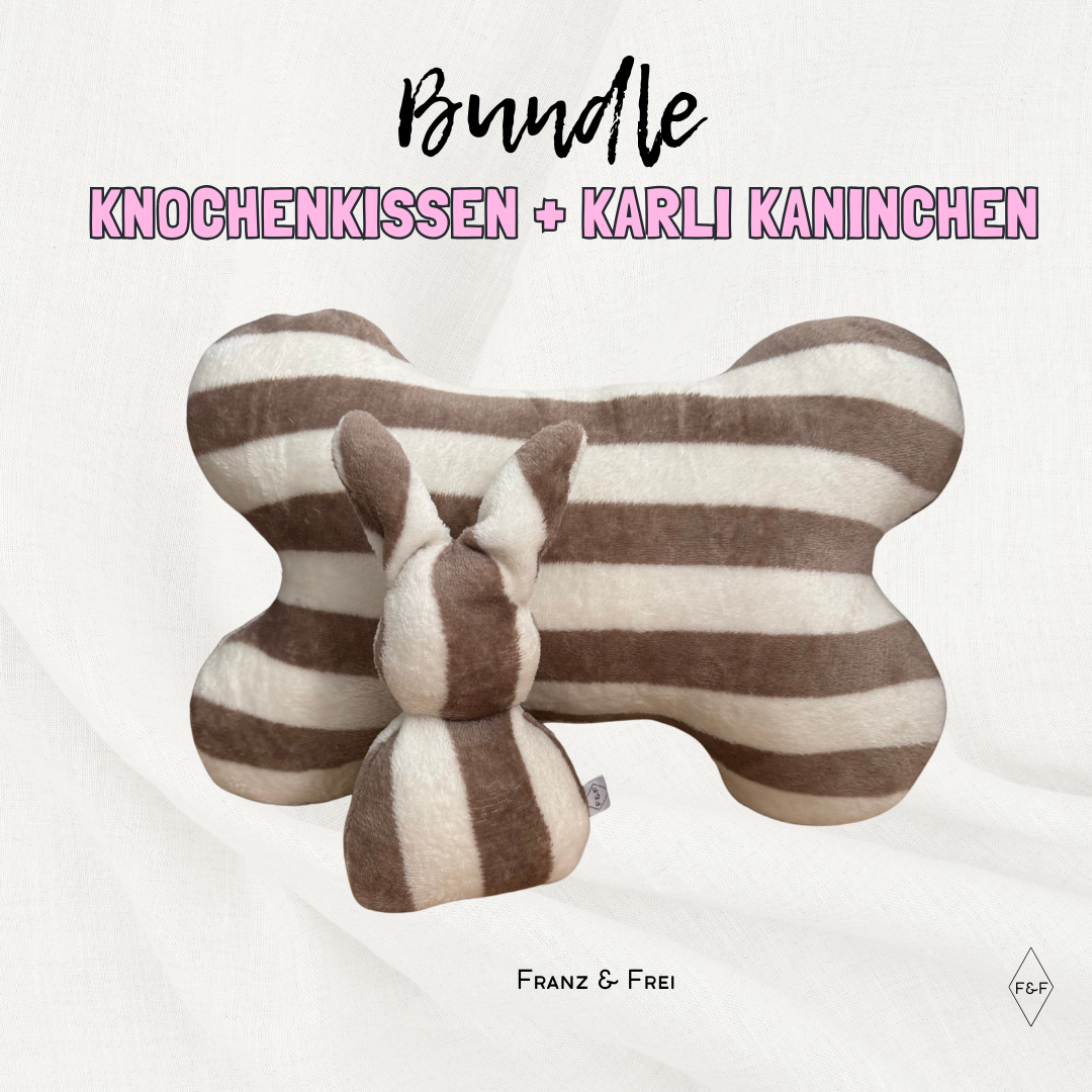 *BUNDLE* I KNOCHENKISSEN + KARLI I WEICH & GESTREIFT I BRAUN