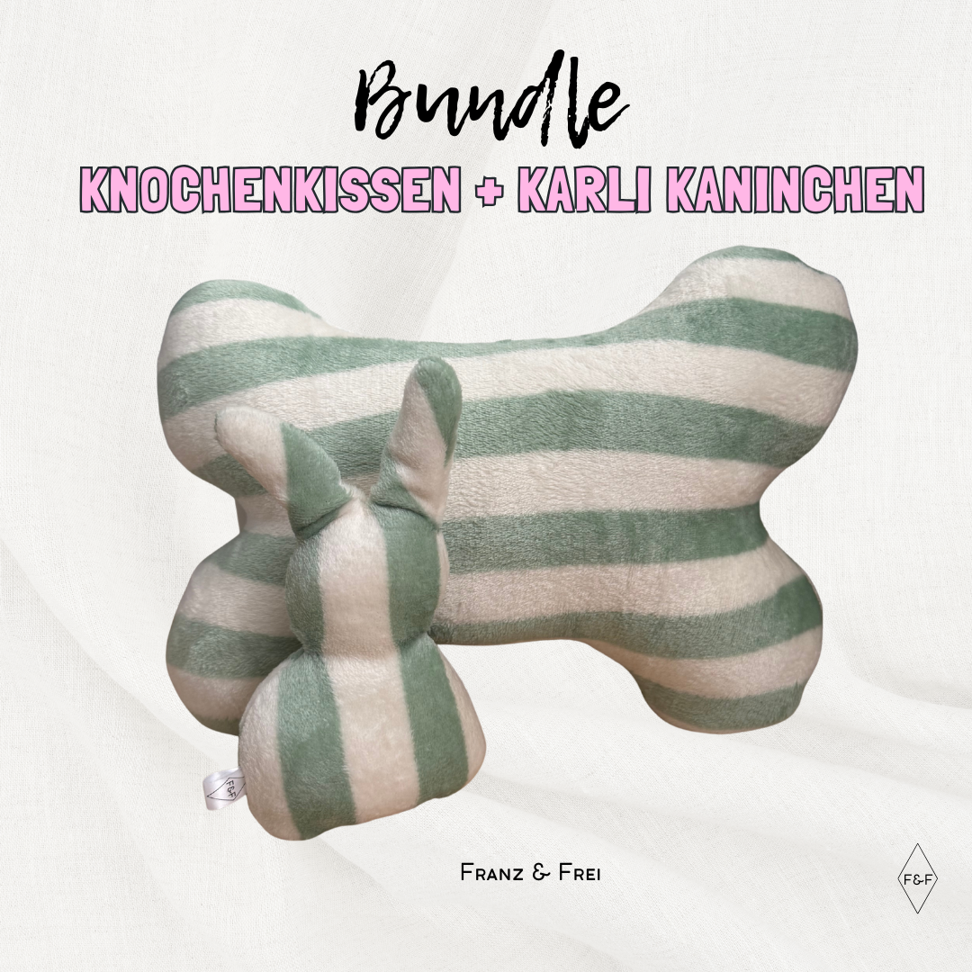 *BUNDLE* I KNOCHENKISSEN + KARLI I WEICH & GESTREIFT I TÜRKIS