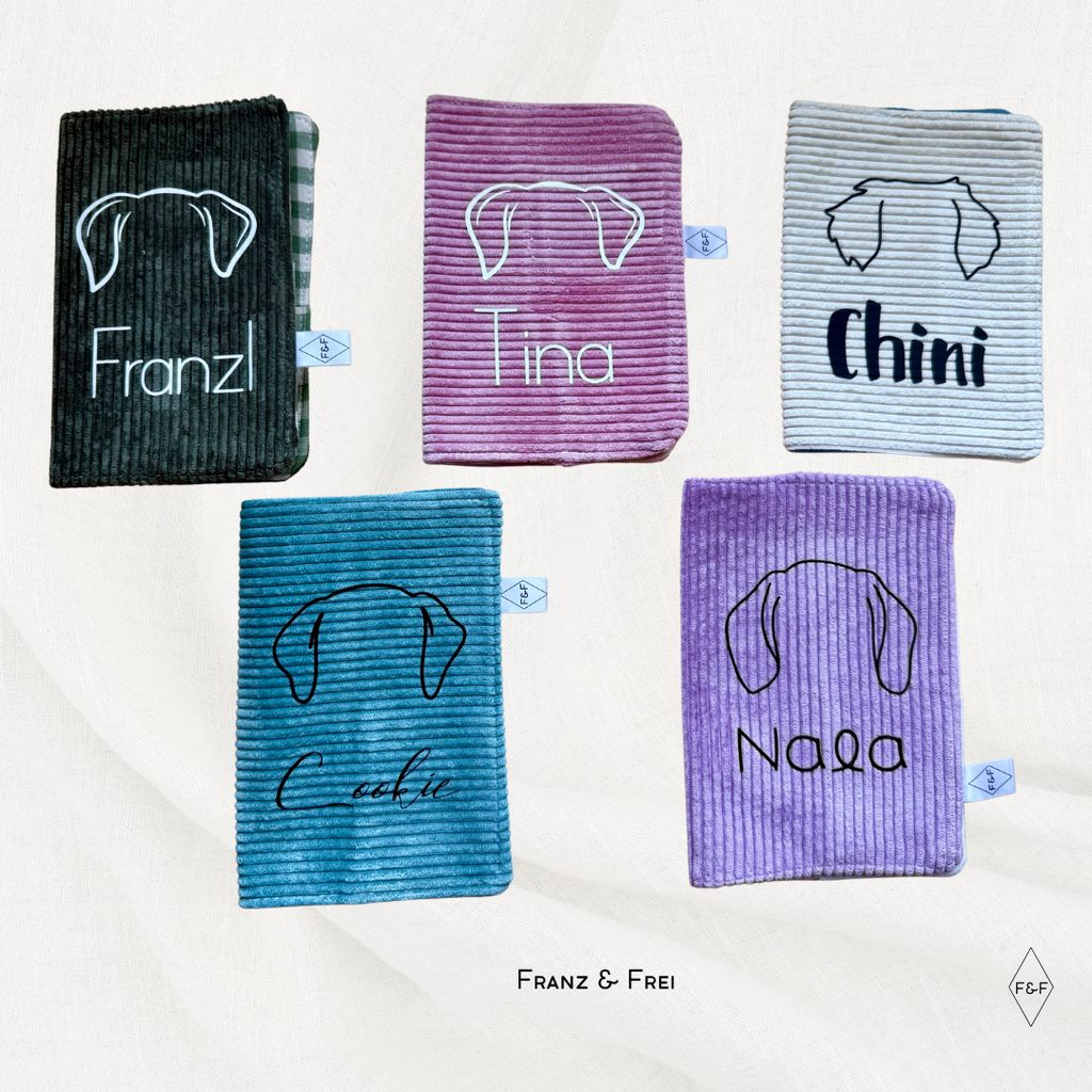 EU-HEIMTIERAUSWEISHÜLLE I GESTALT- & PERSONALISIERBAR I OHREN + NAME