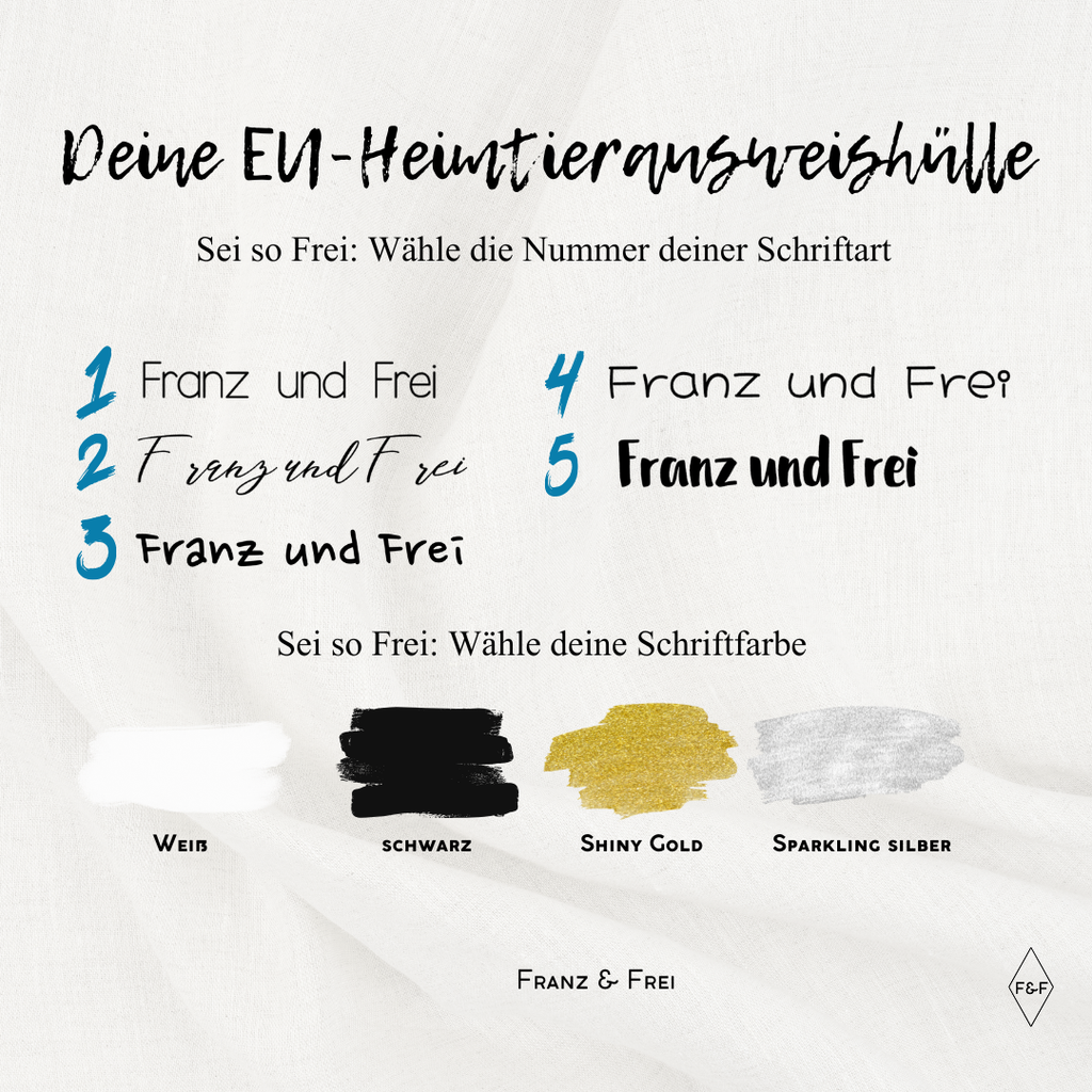 EU-HEIMTIERAUSWEISHÜLLE I GESTALT- & PERSONALISIERBAR I OHREN + NAME