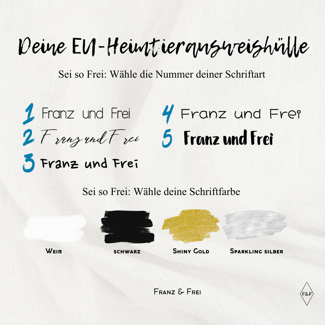 EU-HEIMTIERAUSWEISHÜLLE I GESTALT- & PERSONALISIERBAR I OHREN + NAME