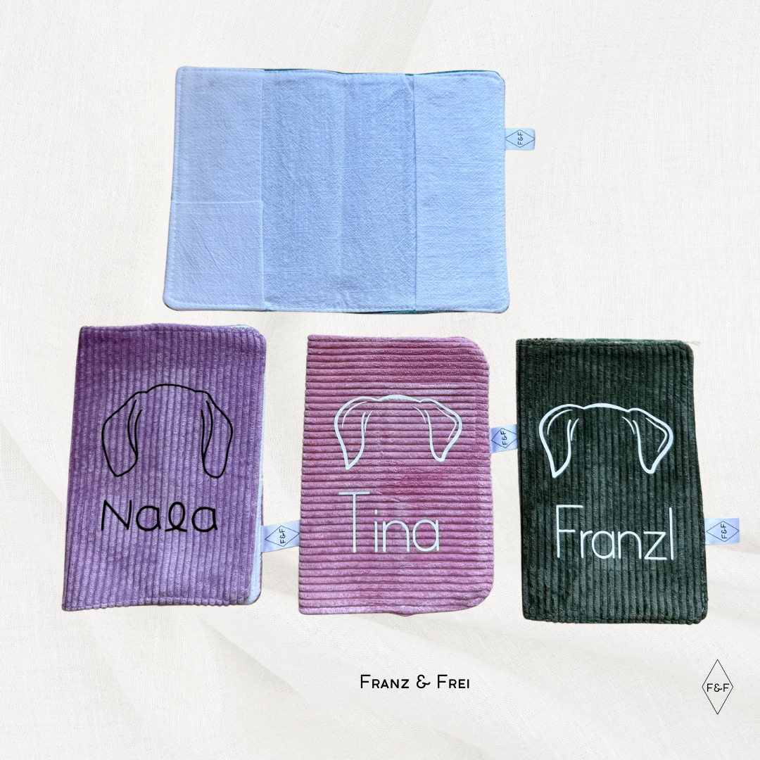 EU-HEIMTIERAUSWEISHÜLLE I GESTALT- & PERSONALISIERBAR I OHREN + NAME