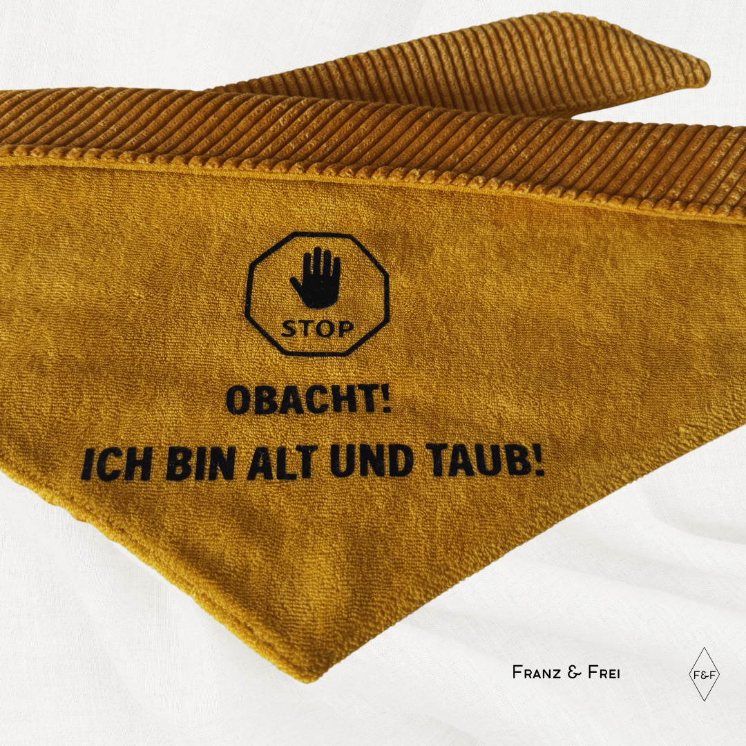 HUNDESHALSTUCH O´BACHT I STOP-ZEICHEN + WUNSCHTEXT + NAME