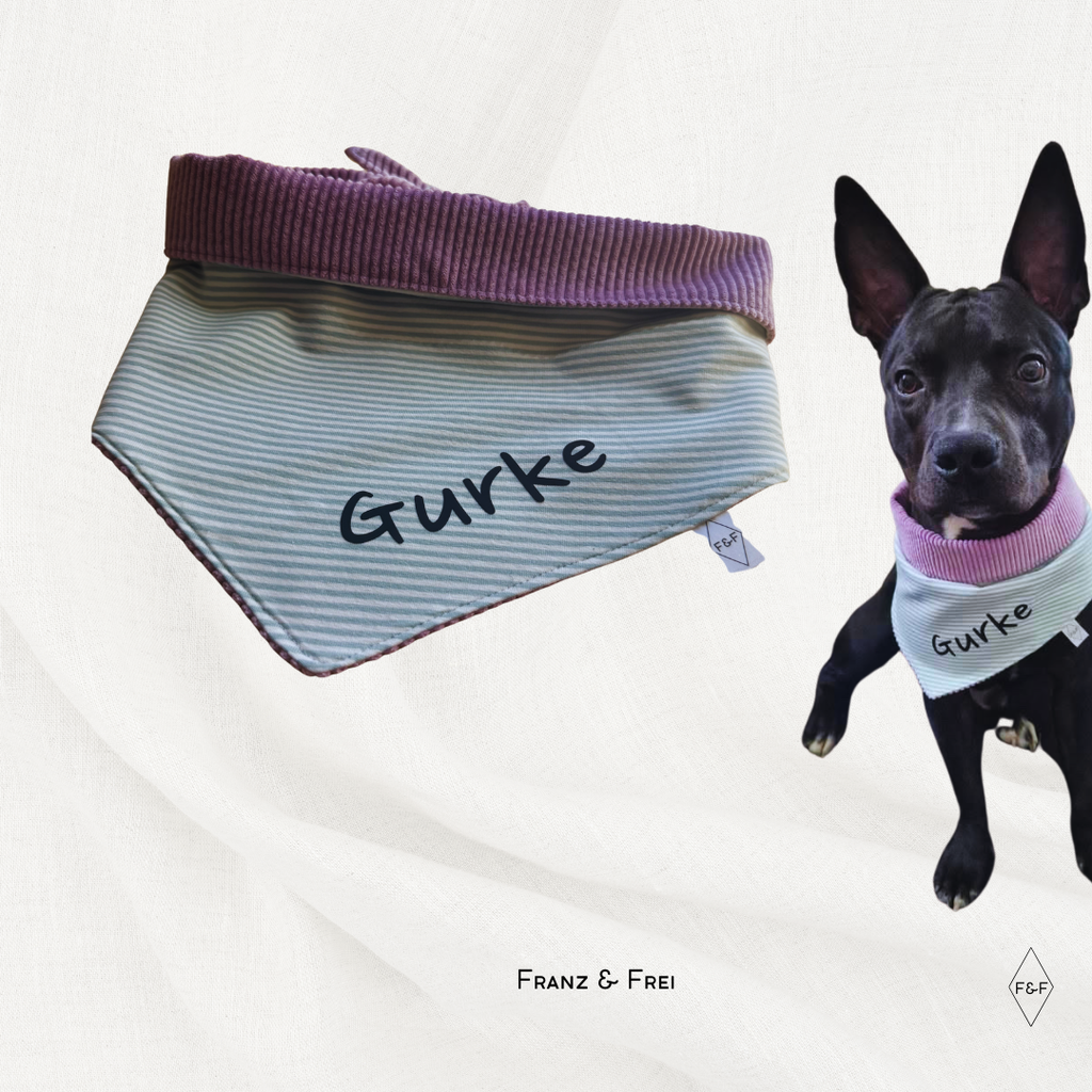 HUNDEHALSTUCH G´MUSTERT I CORD & GEMUSTERTER STOFF I GESTALT- & PERSONALISIERBAR