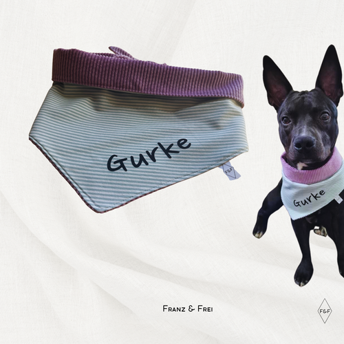 HUNDEHALSTUCH G´MUSTERT I CORD & GEMUSTERTER STOFF I GESTALT- & PERSONALISIERBAR