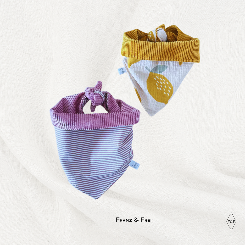 HUNDEHALSTUCH G´MUSTERT I CORD & GEMUSTERTER STOFF I GESTALT- & PERSONALISIERBAR