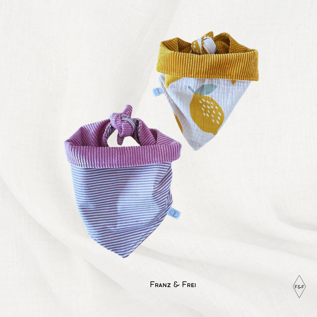 HUNDEHALSTUCH G´MUSTERT I CORD & GEMUSTERTER STOFF I GESTALT- & PERSONALISIERBAR