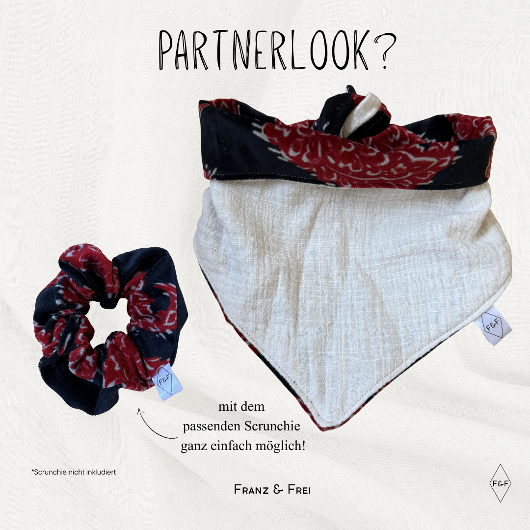 HUNDEHALSTUCH I EINZELSTÜCK I VELVET & WEISS I GRÖSSE M