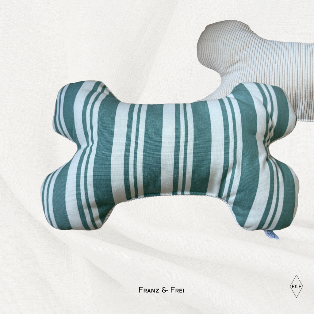 KNOCHENKISSEN I EINZELSTÜCK I STREIFEN & WEISSER CORD