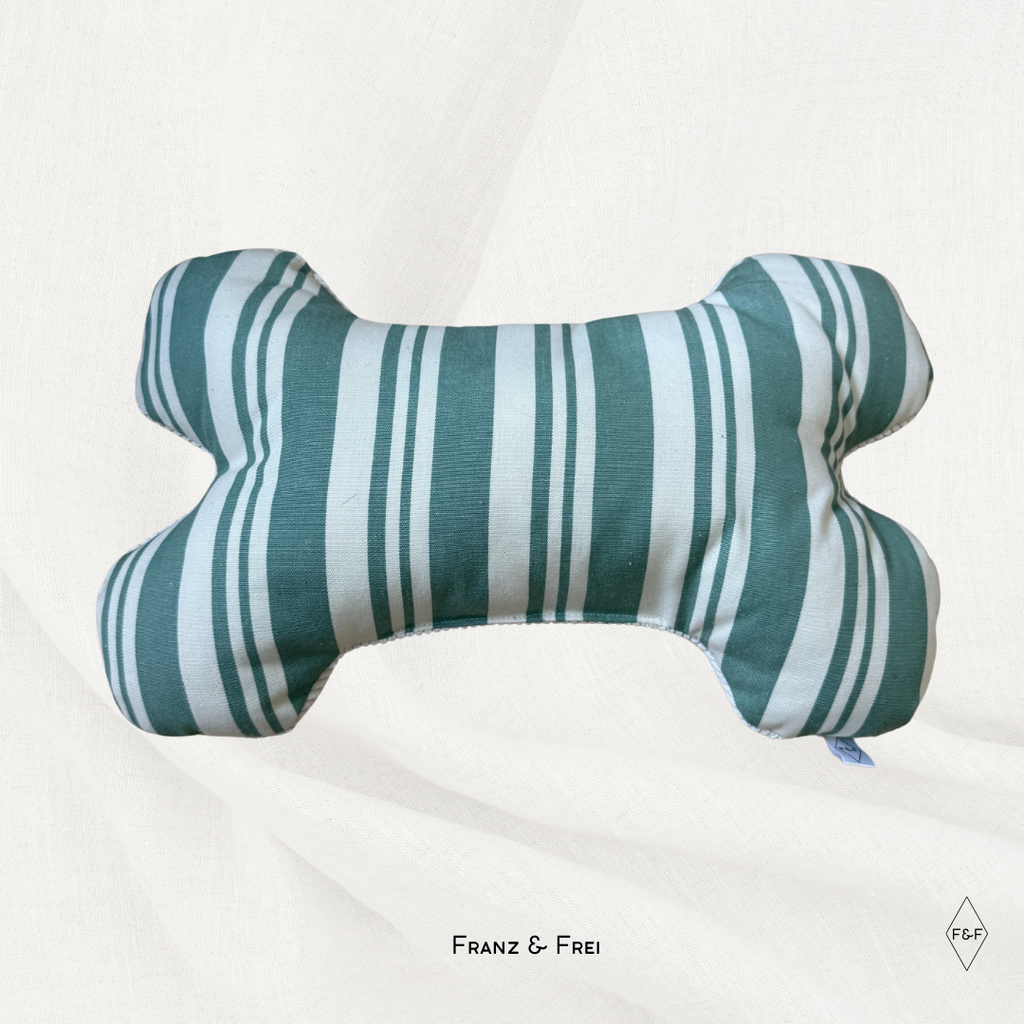 KNOCHENKISSEN I EINZELSTÜCK I STREIFEN & WEISSER CORD
