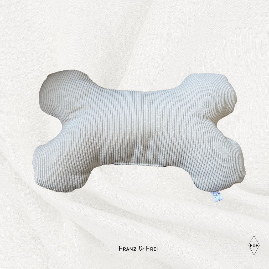 KNOCHENKISSEN I EINZELSTÜCK I STREIFEN & WEISSER CORD