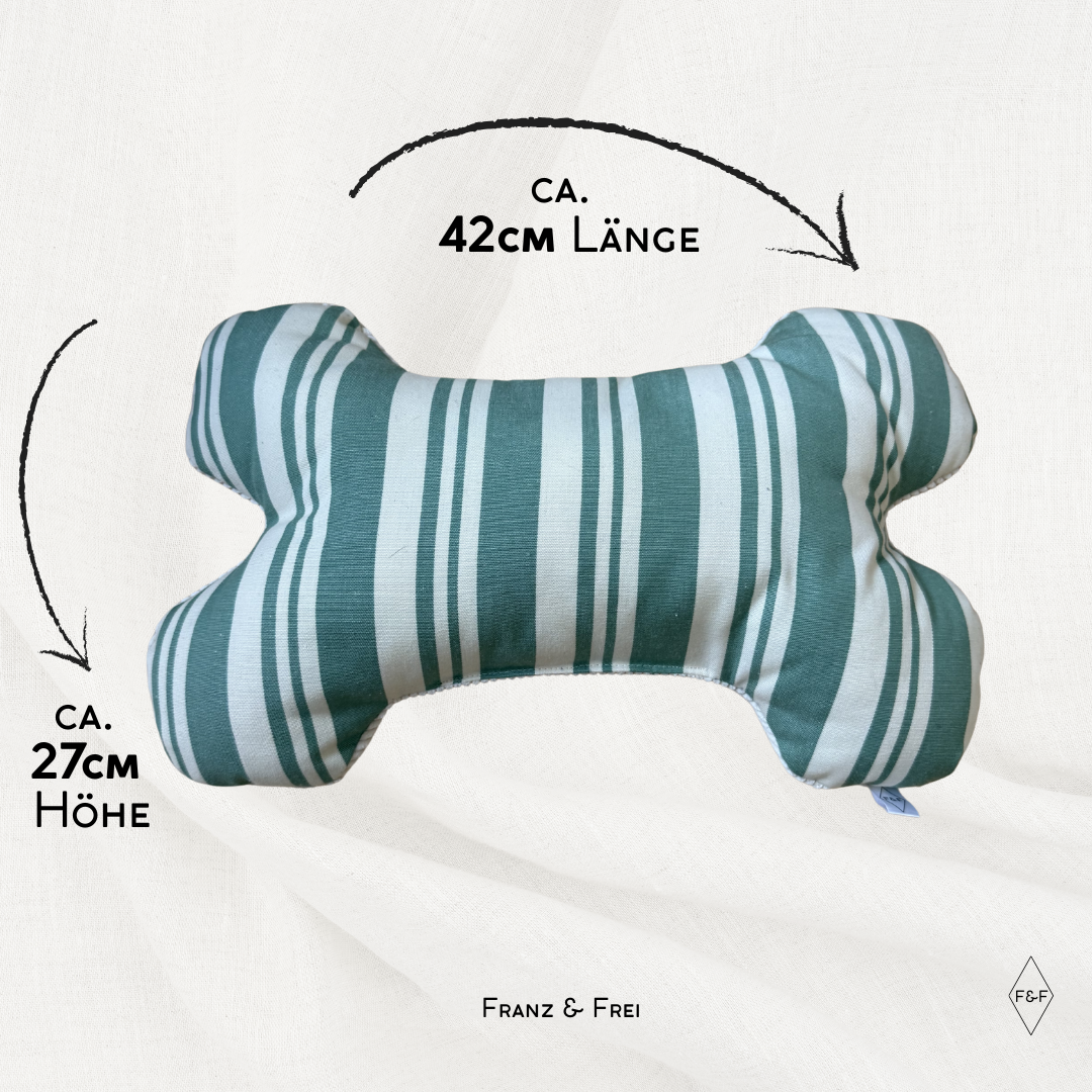 KNOCHENKISSEN I EINZELSTÜCK I STREIFEN & WEISSER CORD