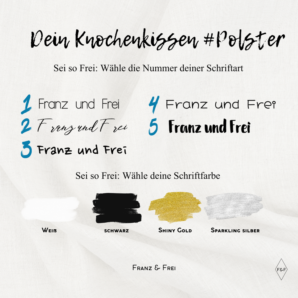 KNOCHENKISSEN I GRÜNER POLSTERSTOFF I PERSONALISIERBAR