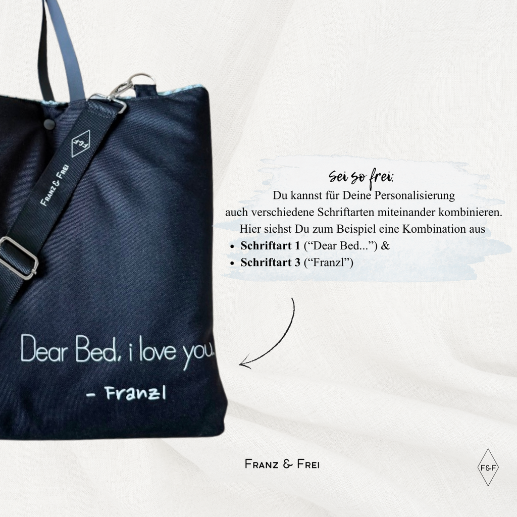 HUNDEBETT TO GO I SCHWARZ & TÜRKIS I PERSONALISIERBAR