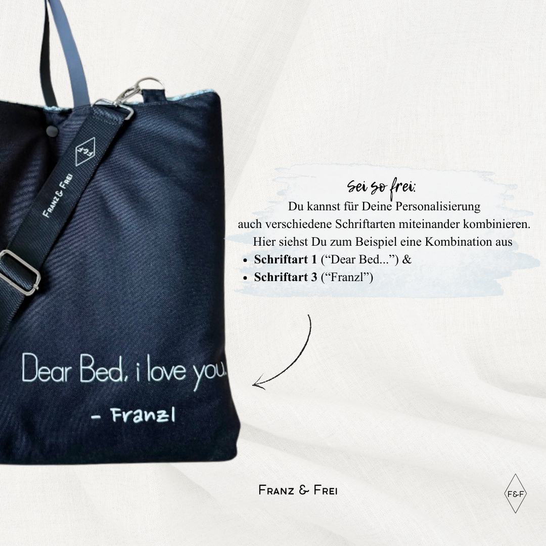 HUNDEBETT TO GO I SCHWARZ & TÜRKIS I PERSONALISIERBAR