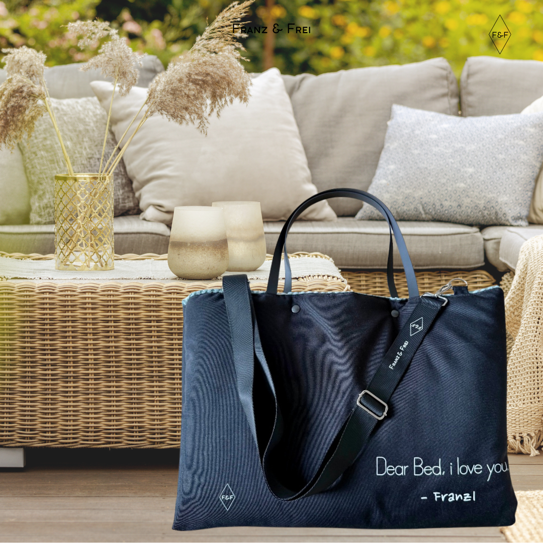 HUNDEBETT TO GO I SCHWARZ & TÜRKIS I PERSONALISIERBAR