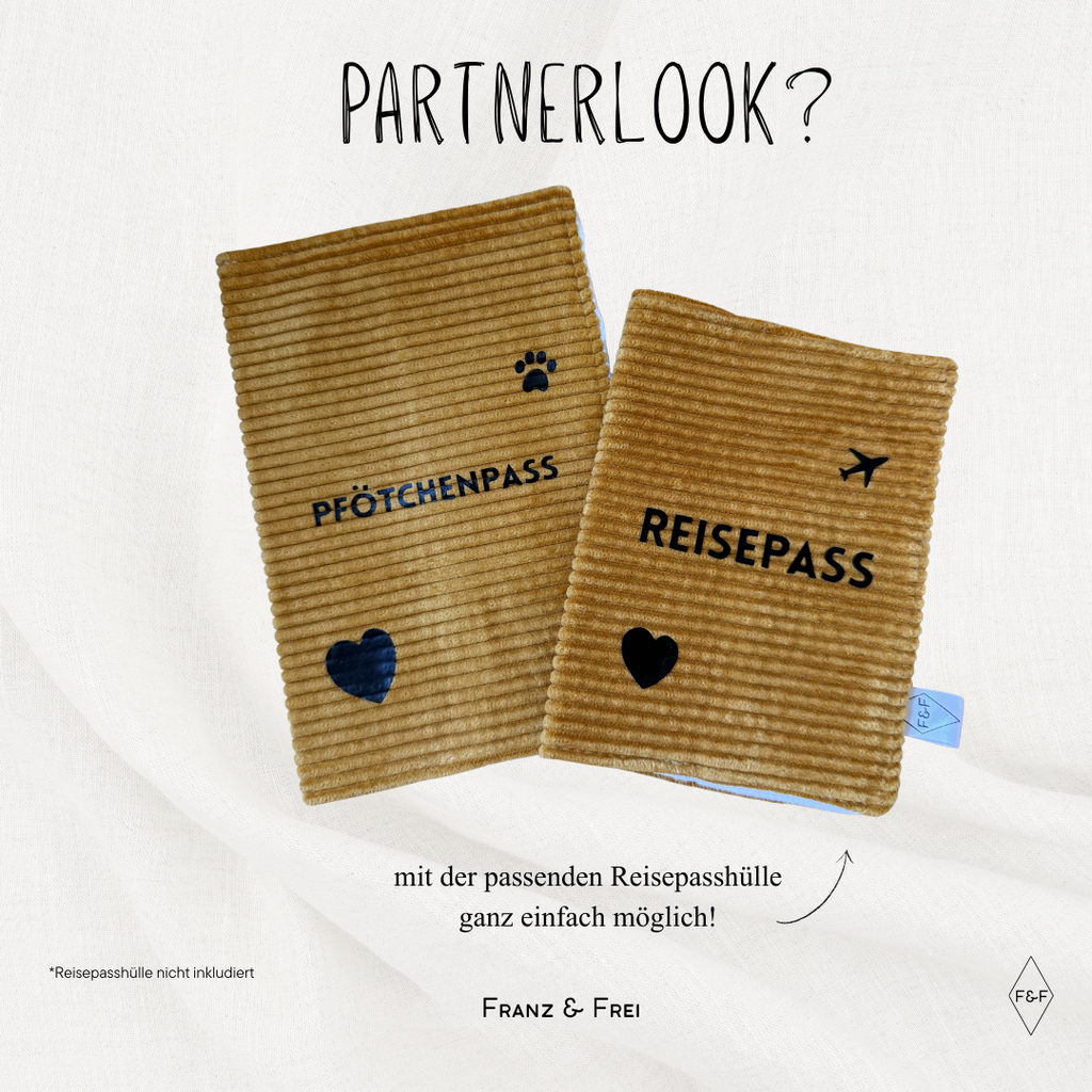 EU-HEIMTIERAUSWEISHÜLLE I EINZELSTÜCK I "PFÖTCHENPASS" I GELB & WEISS