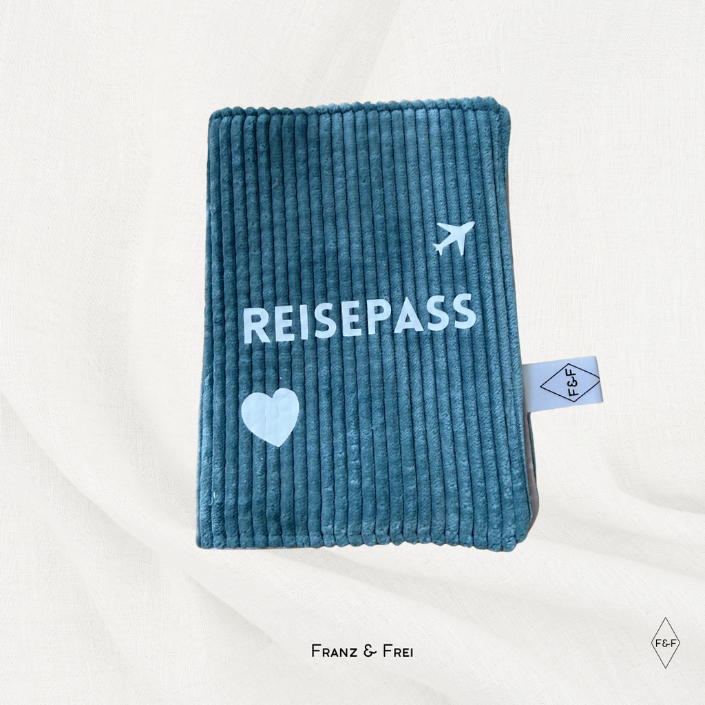 REISEPASSHÜLLE I EINZELSTÜCK I "REISEPASS" I BLAU & ROSA STERNE