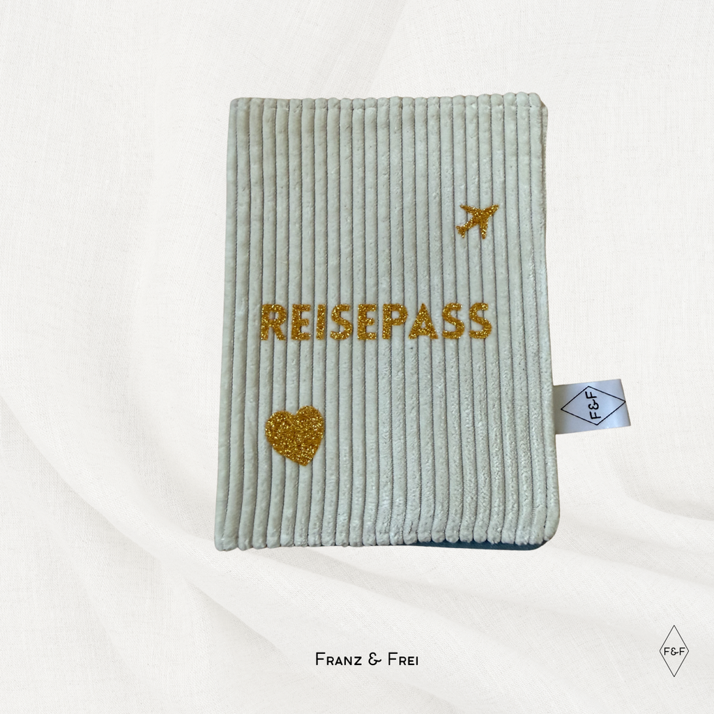 REISEPASSHÜLLE I EINZELSTÜCK I "REISEPASS" I WEISS & BLAU