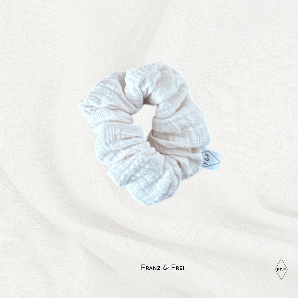 SCRUNCHIE MUSSELIN IM LEINENLOOK I VERSCHIEDENE FARBEN