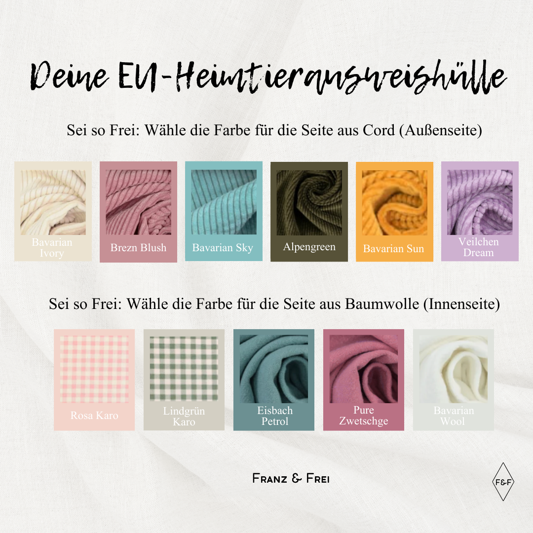 EU-HEIMTIERAUSWEISHÜLLE I GESTALT- & PERSONALISIERBAR I OHREN + NAME