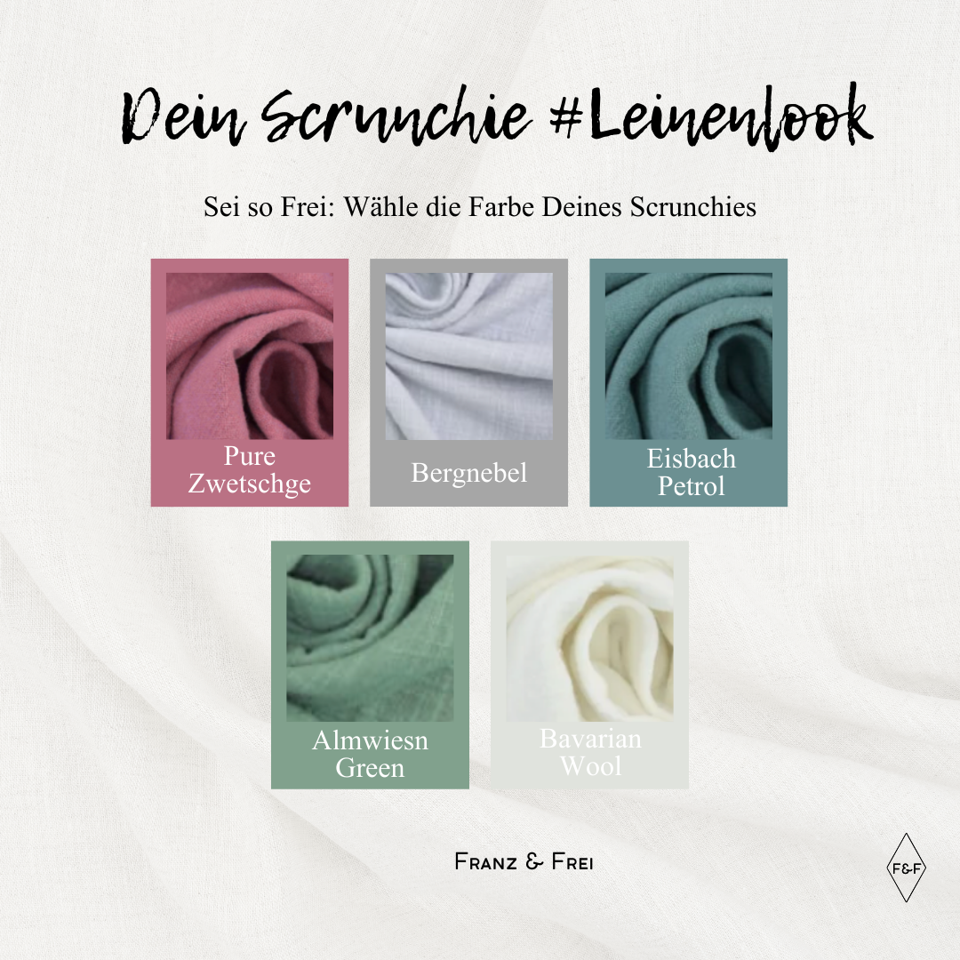 SCRUNCHIE MUSSELIN IM LEINENLOOK I VERSCHIEDENE FARBEN