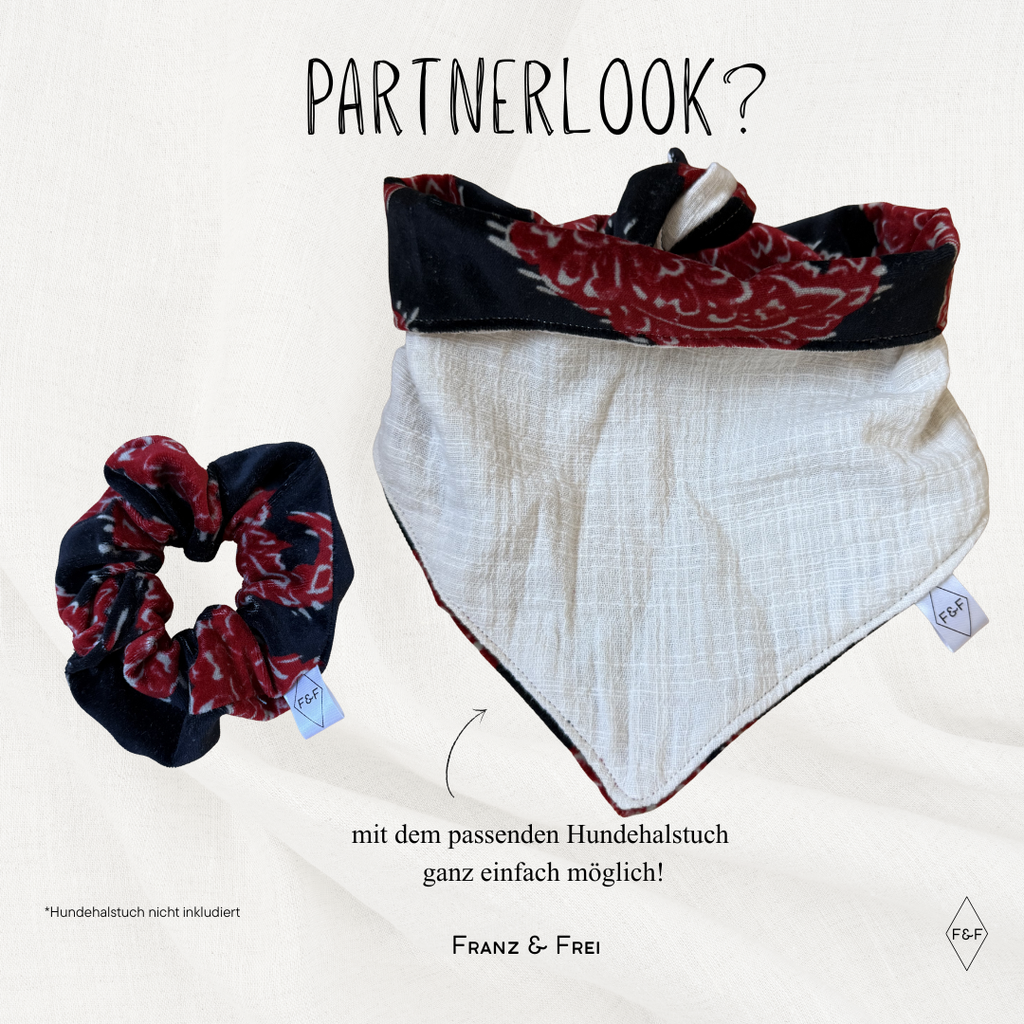 SCRUNCHIE I VELVET I ROT & SCHWARZ